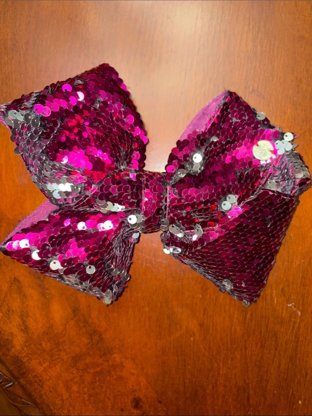 Sparkling Fuchsia Sequin Hair Bow for Kids